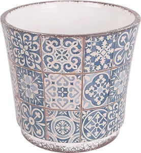 Горшок керамика синий D13,5 H12,5 см