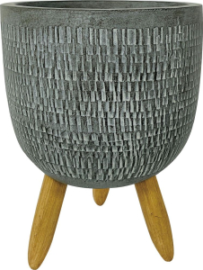 Горшок керамика с ножками серый D28 H40,5 см 802291