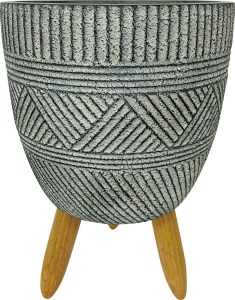 Горшок керамика с ножками серый D28 H40,5 см 802293
