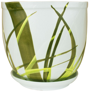 Горшок Бамбум d15,6 см керамический белый