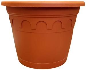 Горшок Soparco Roma d25,4 см 5,9 л полипропиленовый коричневый с поддоном