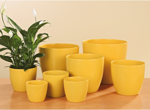 Кашпо Scheurich d19 см керамическое желтое