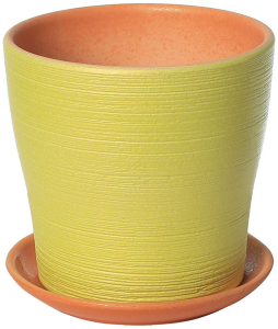 Горшок Флер d17 см керамический светло-зеленый с поддоном