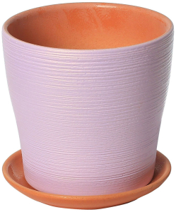 Горшок Флер d17 см керамический светло-фиолетовый с поддоном
