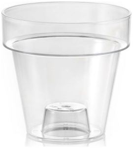 Горшок TeraPlast Porto e Plato clear d14 см полипропиленовый прозрачный