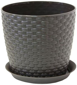 Кашпо IDEA Ротанг d21 cм 4,7 л искусственный ротанг коричневое с поддоном