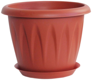 Кашпо IDEA Алиция d18 см 2 л полипропиленовое терракотовое с поддоном