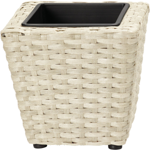 Кашпо Ротанг Трапеция h16 см искусственный ротанг белое