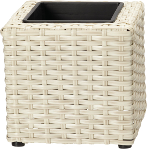Кашпо Ротанг Квадрат h16 см искусственный ротанг белое