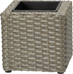 Кашпо Ротанг h16 см искусственный ротанг квадратное серое 