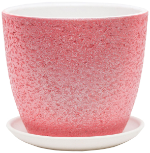 Горшок Унжа d14 см бетонный розовый с поддоном