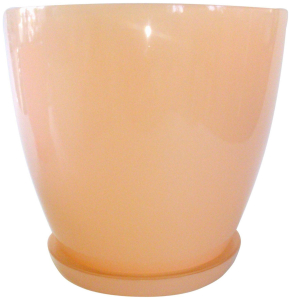 Горшок NiNaGlass Джина 2 d14 см 1 л стеклянный персиковый с поддоном