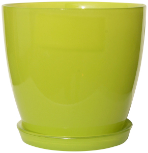 Горшок NiNaGlass Джина 2 d14 см 1 л стеклянный зеленый с поддоном