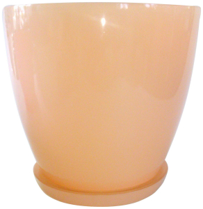 Горшок NiNaGlass Джина 3 d16,2 см 1,7 л стеклянный персиковый с поддоном