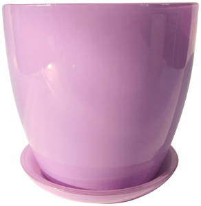 Горшок NiNaGlass Джина 3 d16,2 см 1,7 л стеклянный лиловый с поддоном