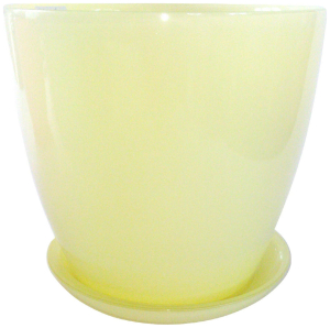 Горшок NiNaGlass Джина 3 d16,2 см 1,7 л стеклянный желтый с поддоном