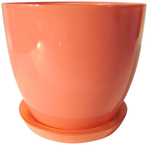 Горшок NiNaGlass Джина 4 d18 см 2,5 л стеклянный коралловый с поддоном