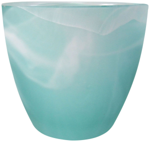 Кашпо NiNaGlass Джина 2 d14 см алебастровое мятное