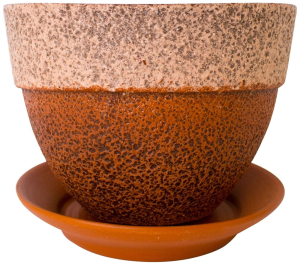 Горшок GARDEN SHOW d14 см керамический коричневый с поддоном