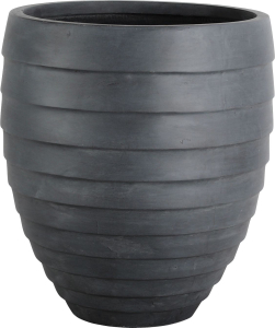Кашпо Куб 34х34х40 см керамическое серое