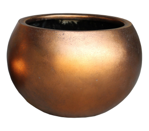 Кашпо Металлик d32 см полистоун медное