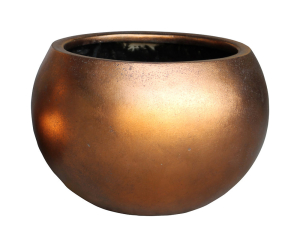 Кашпо Металлик d21 см полистоун медное