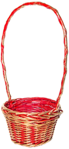 Корзина Азалия Декор d23 см ива красно-золотая