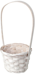 Корзина Азалия Декор d13 см бамбуковая белая