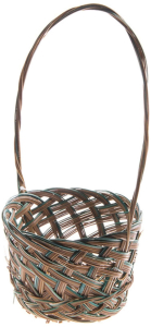 Корзина Азалия Декор d13 cм деревянная коричнево-зеленая