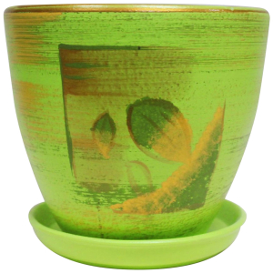 Горшок Азалия d17,5 см 2,4 л керамический зеленый с поддоном
