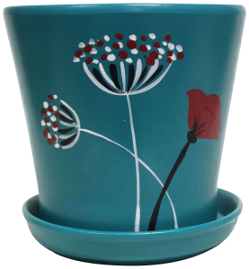 Горшок GARDEN SHOW d16,5 см 1,8 л керамический синий с поддоном