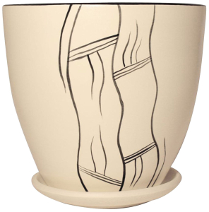 Горшок GARDEN SHOW День d13,5 см 1,4 л керамический белый с поддоном