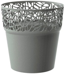 Кашпо Prosperplast Naturo d14,5 см полипропиленовое серое