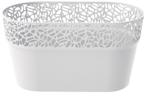 Кашпо Prosperplast Naturo 27,5х14,5х14,8 см полипропиленовое белое