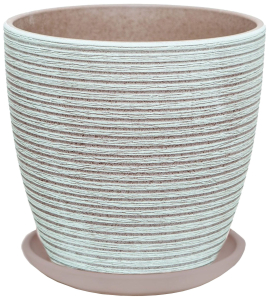 Горшок d15 см керамический зелено-серый с поддоном