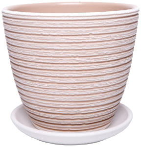 Горшок d15 см керамический охра с поддоном