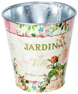 Кашпо Азалия Декор Жардин d13 cм металлическое бело-розовое