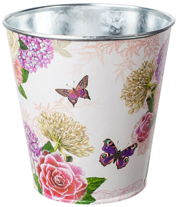 Кашпо Азалия Декор Весенний сад d13 cм металлическое бело-розовое