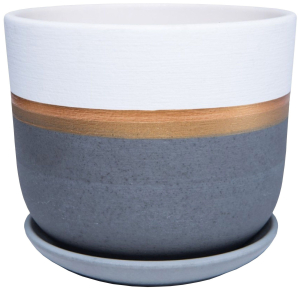 Горшок Маршмеллоу d19 см керамический белый с поддоном