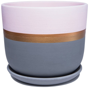 Горшок Маршмеллоу d15 см керамический розовый с поддоном