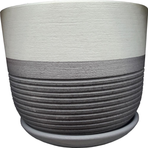 Горшок керамический Маршмеллоу зеленый с поддоном D15 H13