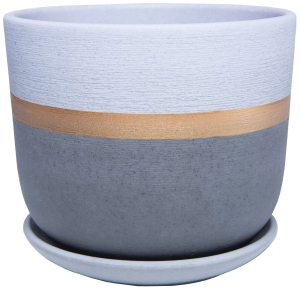 Горшок Маршмеллоу d19 см керамический голубой с поддоном