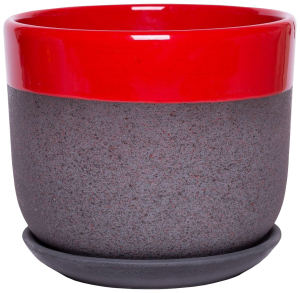 Горшок Контраст d15 см керамический красный с поддоном