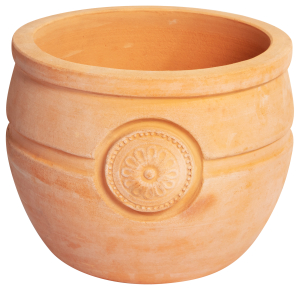 Горшок 20х27х27 см желто-оранжевый с орнаментом