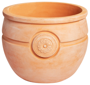 Горшок 28х37х37 см желто-оранжевый с орнаментом