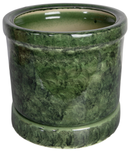 Горшок Цилиндр d29 см керамический зеленый c поддоном