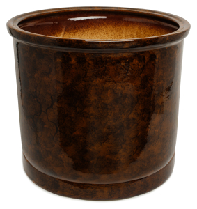 Горшок Цилиндр d44 см 40,5 л керамический коричневый с поддоном