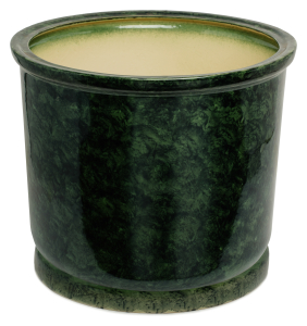 Горшок Цилиндр d44 см 40,5 л керамический зеленый с поддоном