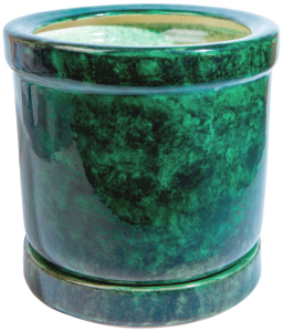 Горшок Цилиндр d21 см керамический зеленый