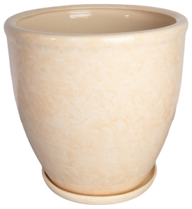 Горшок Кедр №3 d30 см 1,6 л керамический бежевый с поддоном